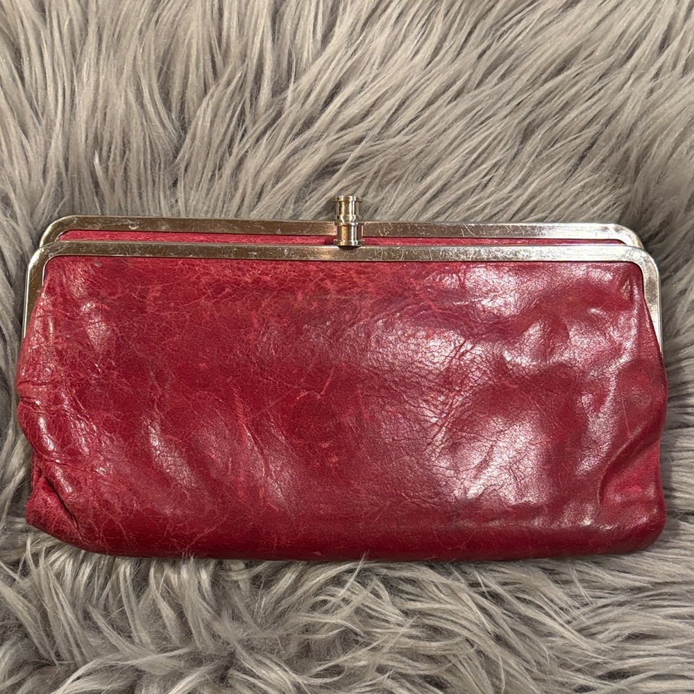 HOBO Rich Red Leather Clutch